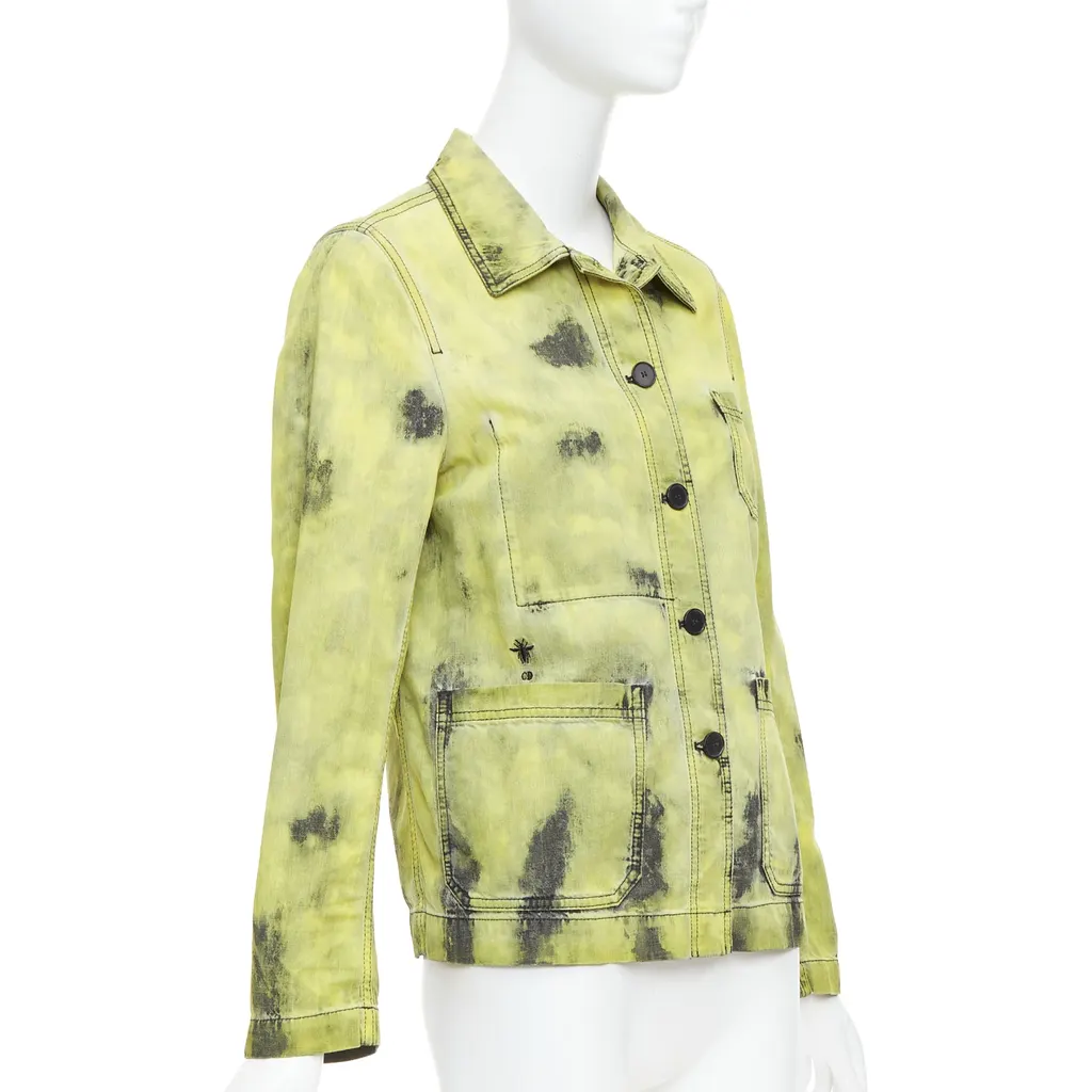 Dior Green Tie Dye Overshirt Green Cotton Never worn - Inside View