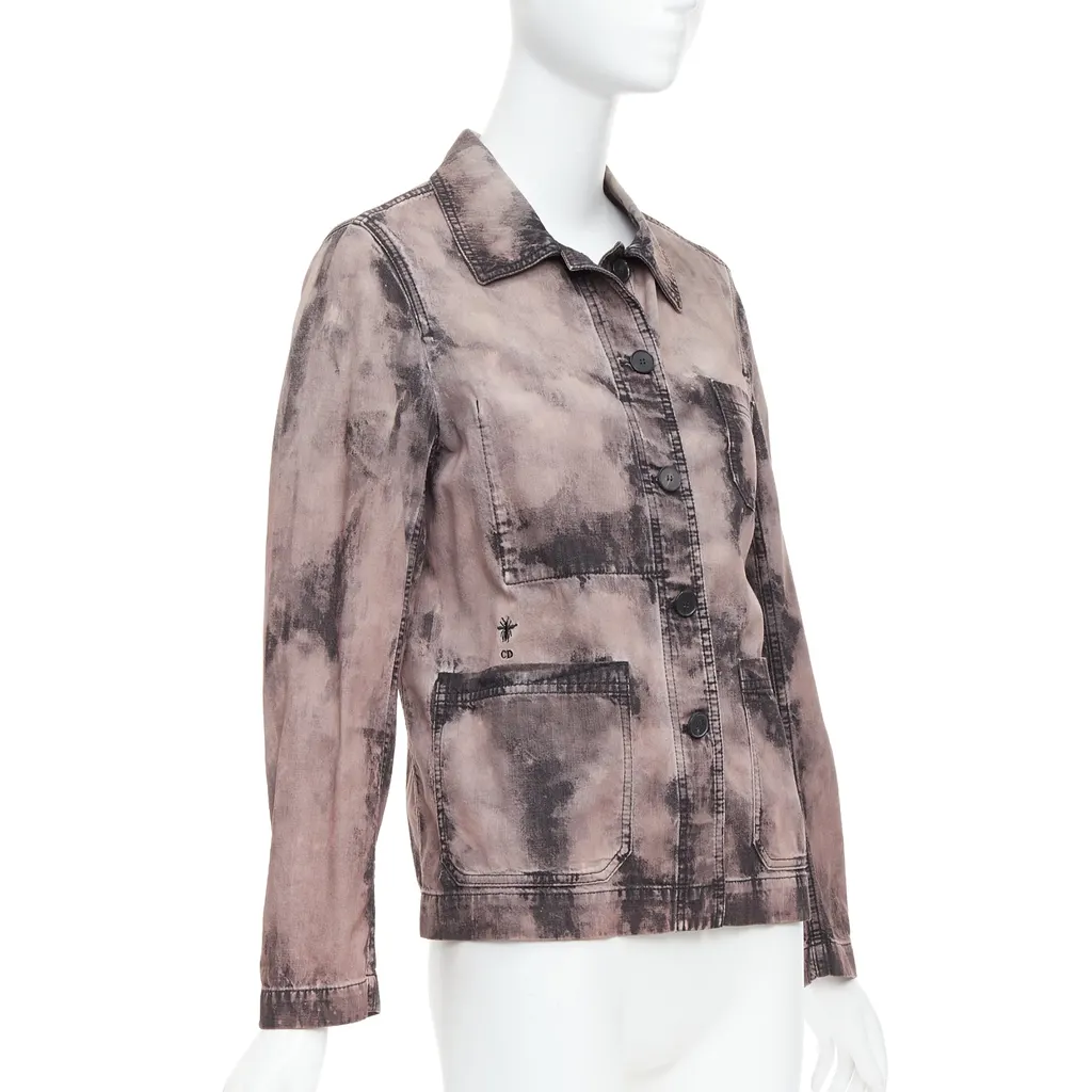 Dior Purple Tie Dye Overshirt Purple Cotton Never worn - Model View