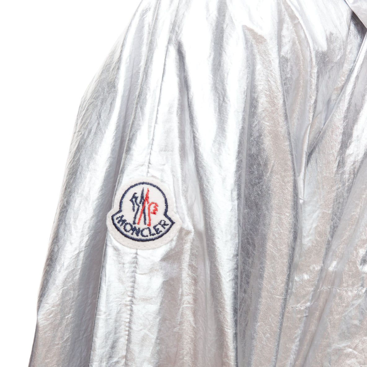 Moncler Silver Hooded Windbreaker - Back view