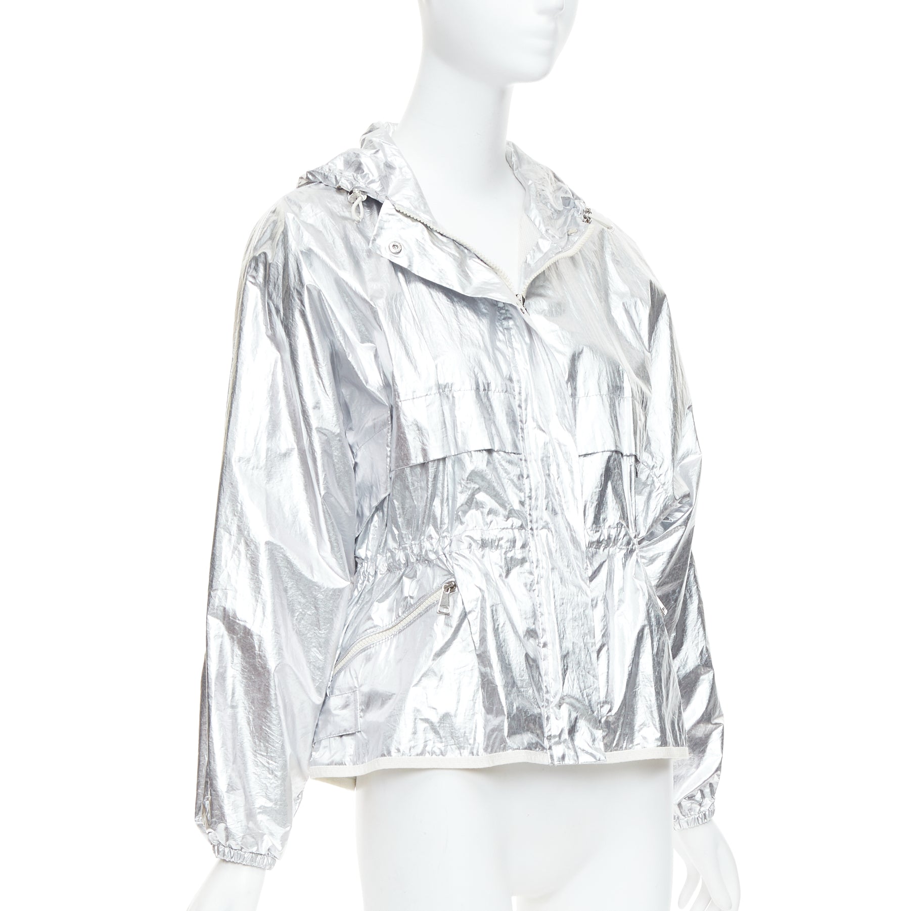 Moncler Silver Hooded Windbreaker - 4