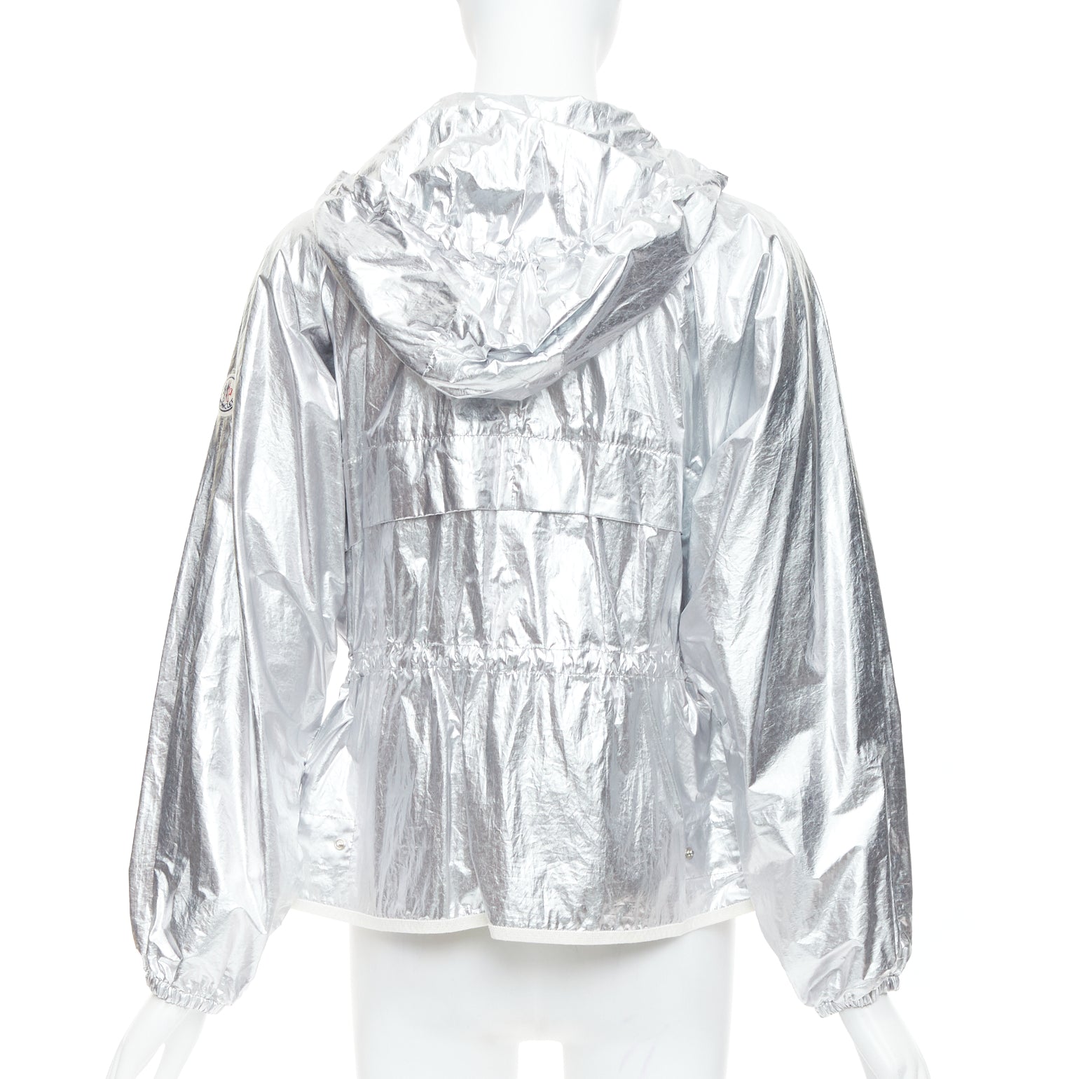 Moncler Silver Hooded Windbreaker - Detail 1