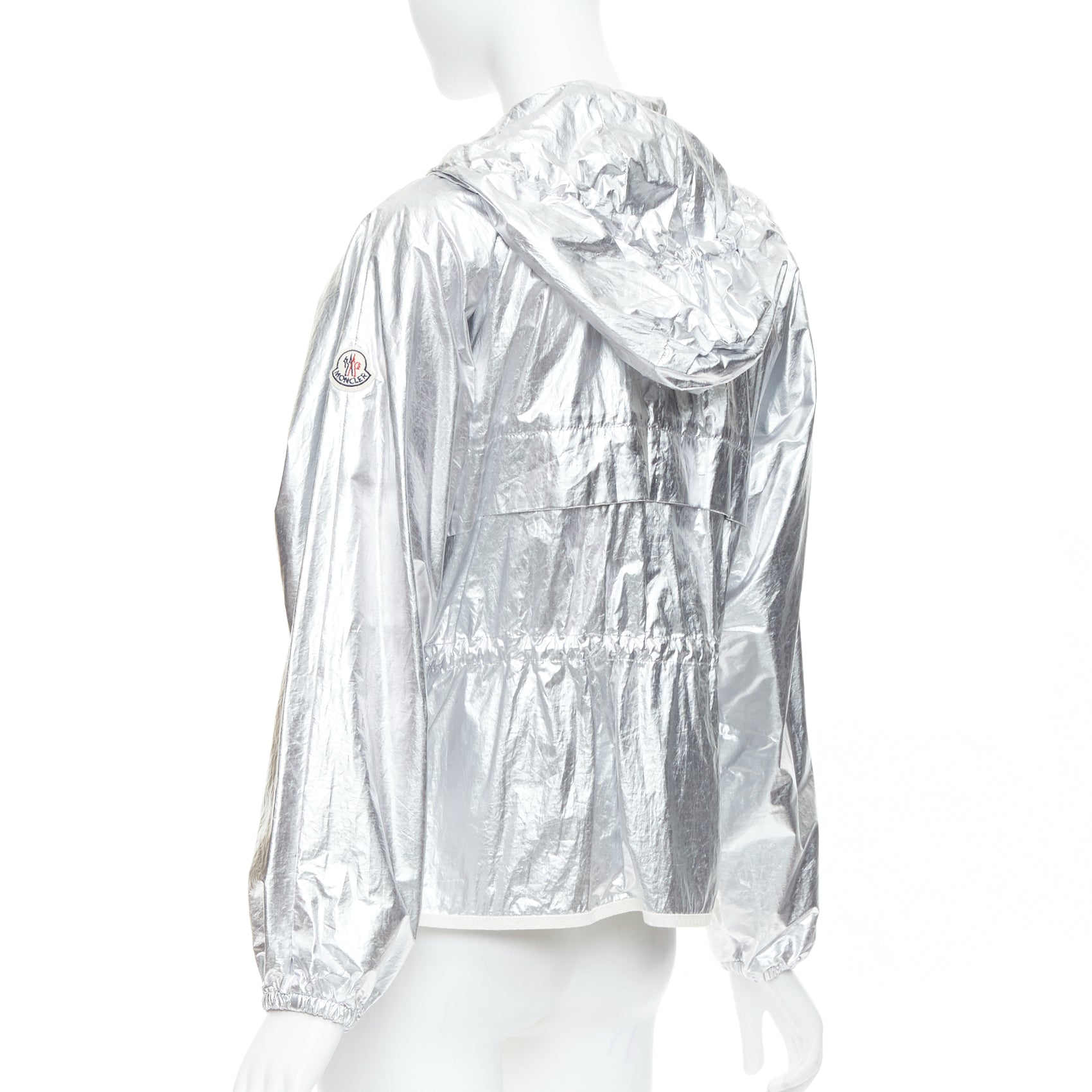 Moncler Silver Hooded Windbreaker - Detail 2