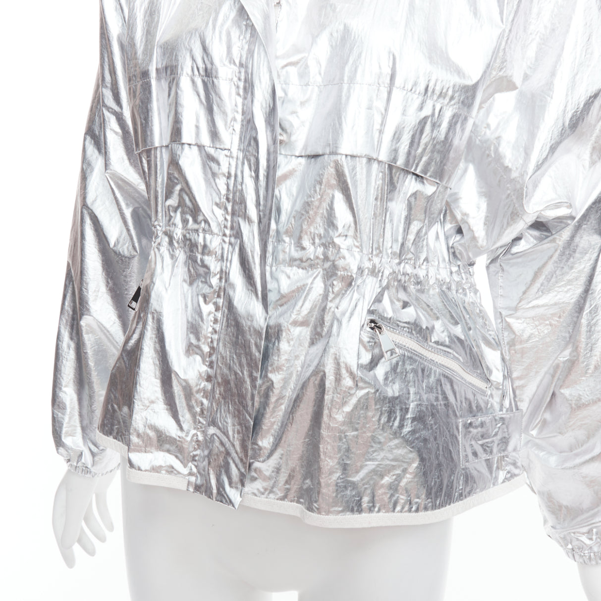 Moncler Silver Hooded Windbreaker - Image 10