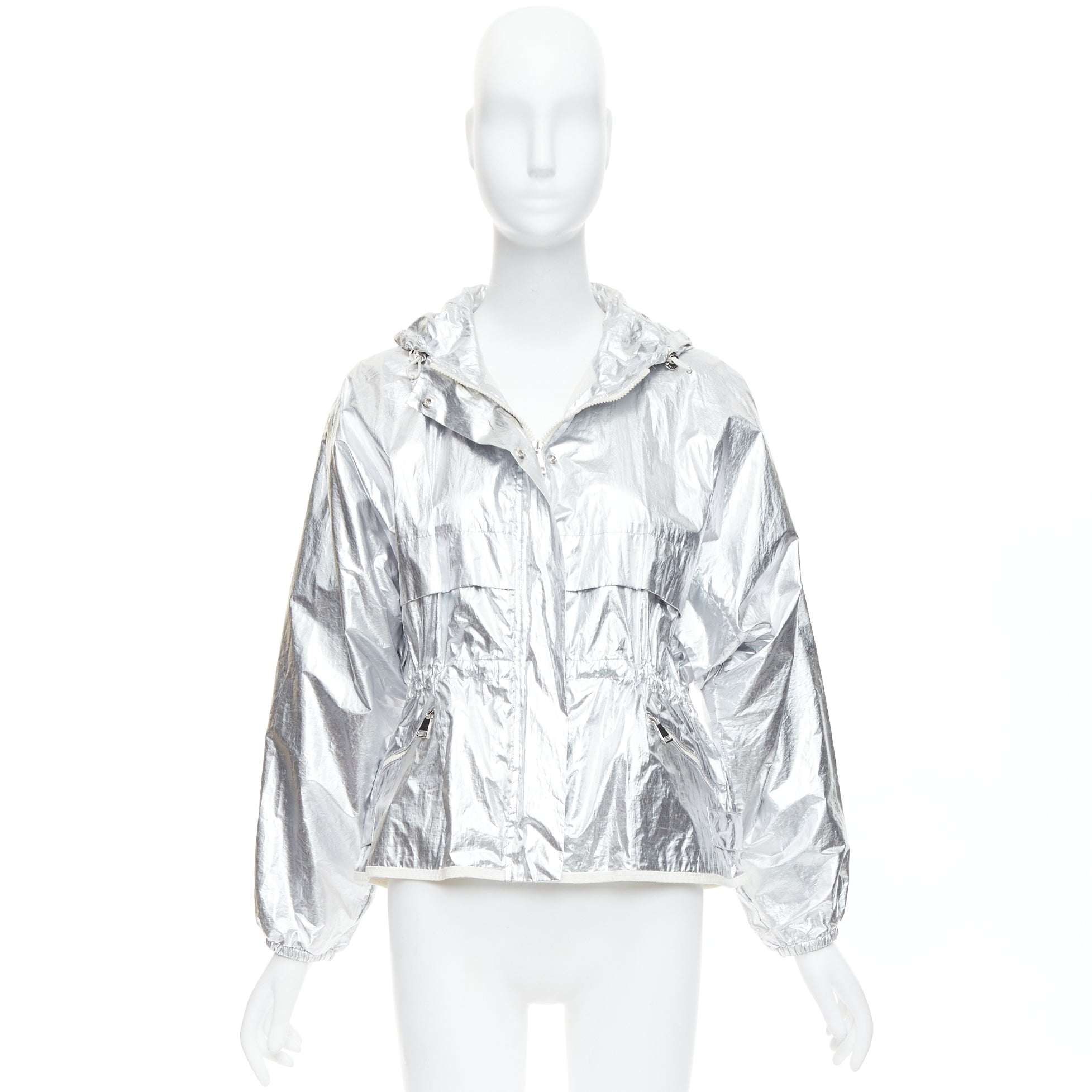 Moncler Silver Hooded Windbreaker - Image 12