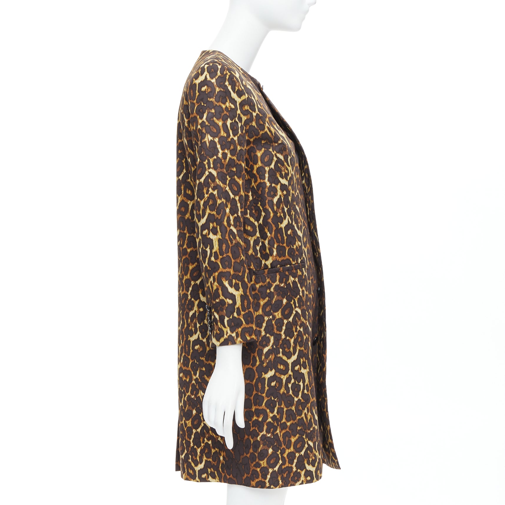 Toga Brown Leopard Shoulder Coat - Side view