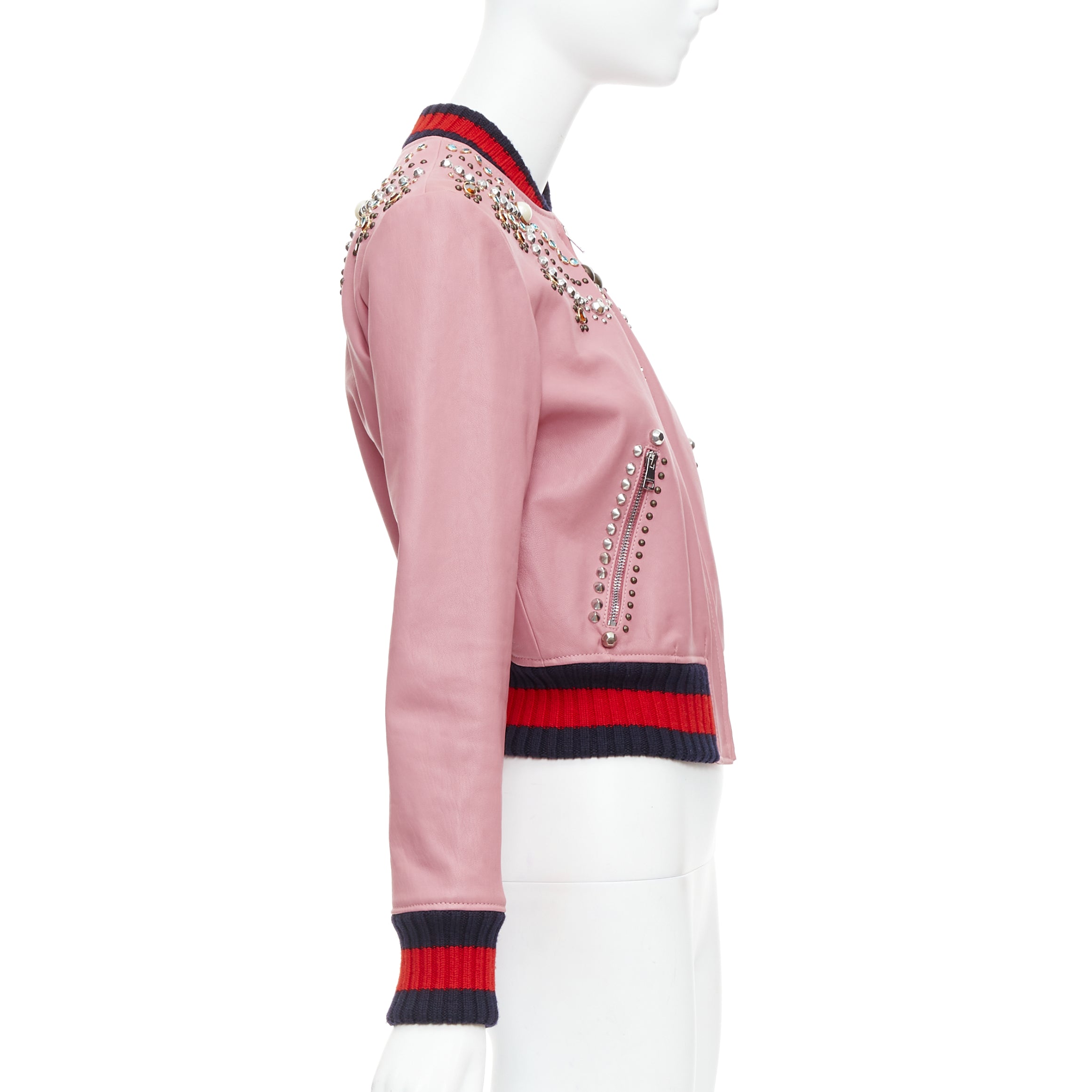 Gucci Pearl Trim Bomber - Side view