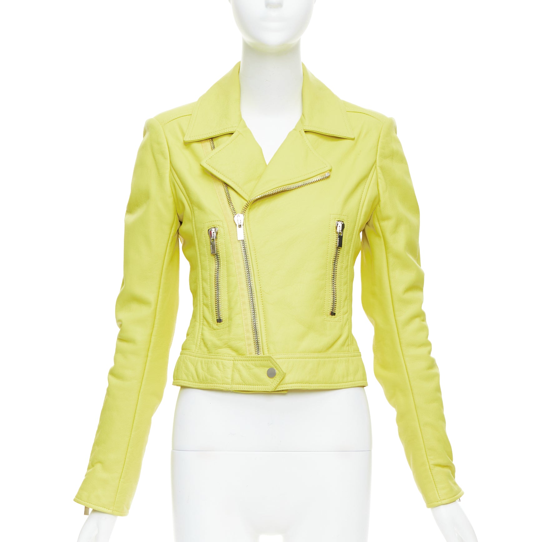 Balenciaga Yellow Crop Biker - Image 6
