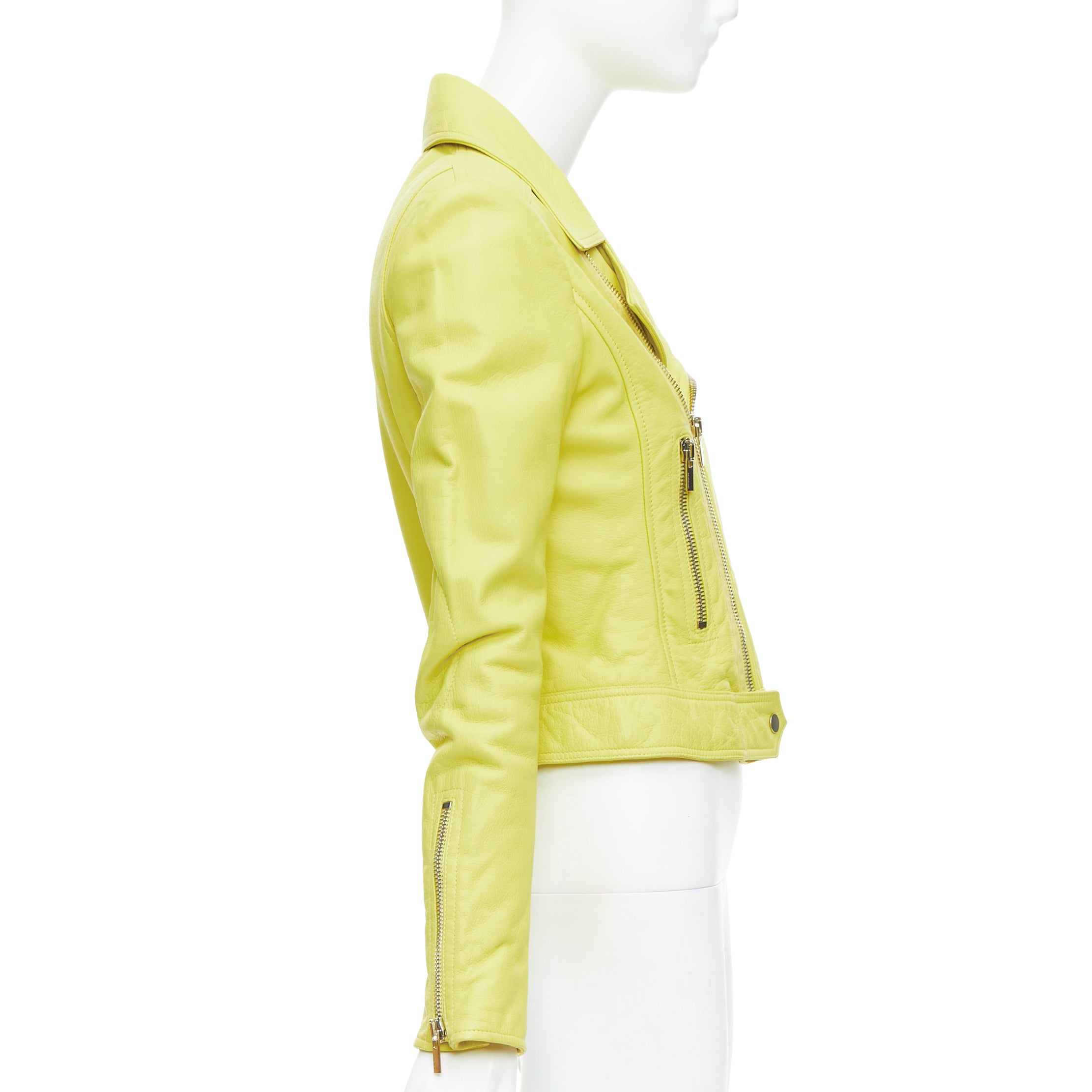 Balenciaga Yellow Crop Biker - Side view