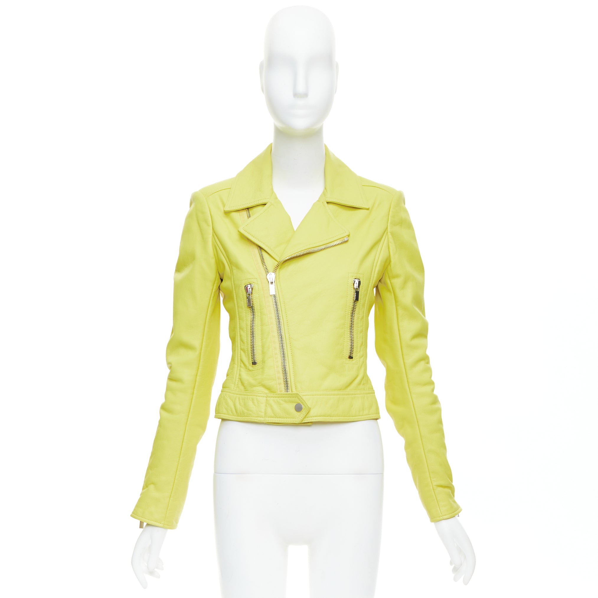 Balenciaga Yellow Crop Biker - Image 12