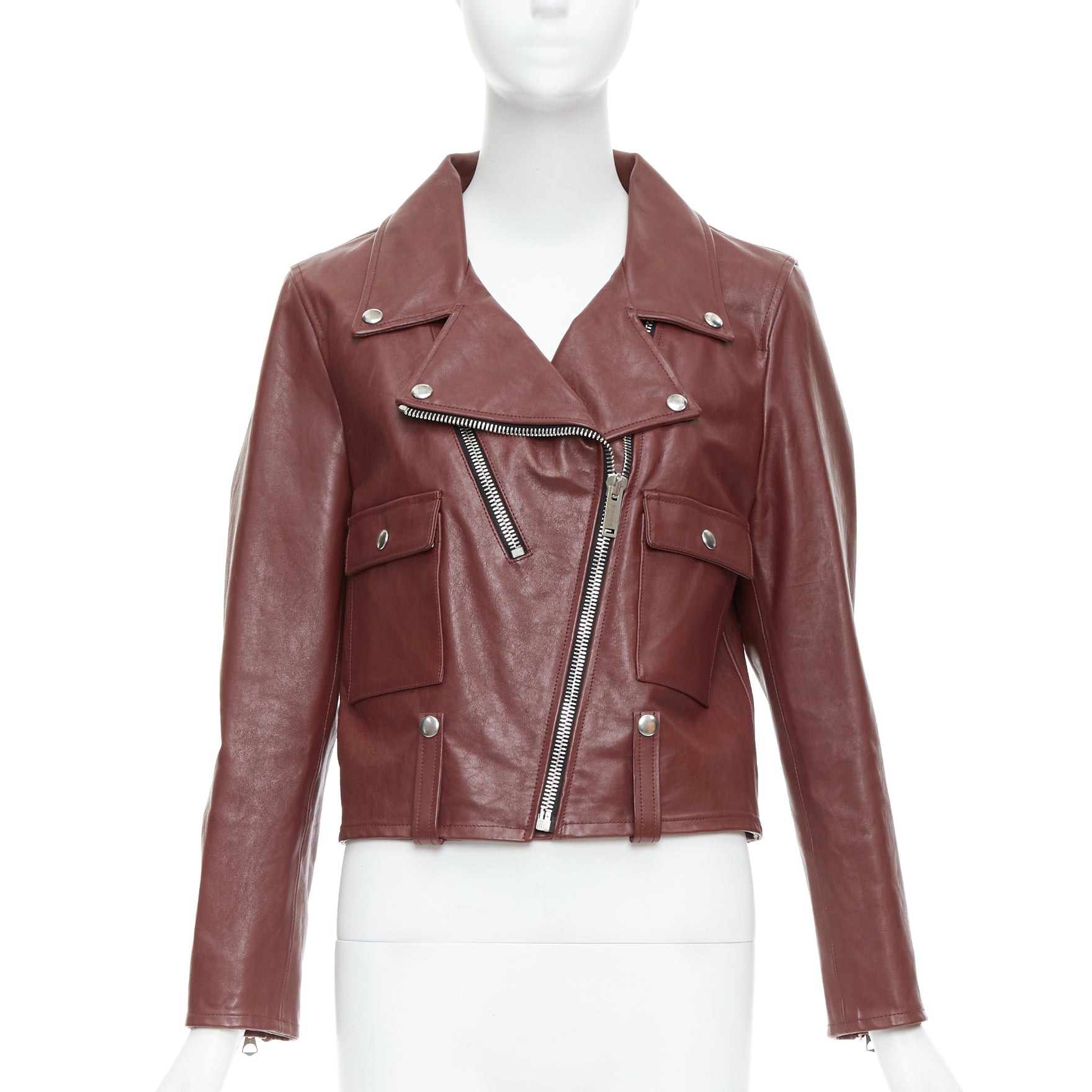 Golden Goose Burgundy Biker Jacket - Image 6