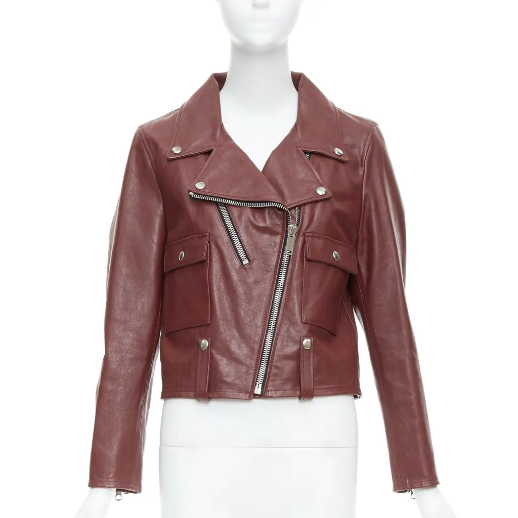 Golden Goose Burgundy Biker Jacket Burgundy Leather Very good - Inside View