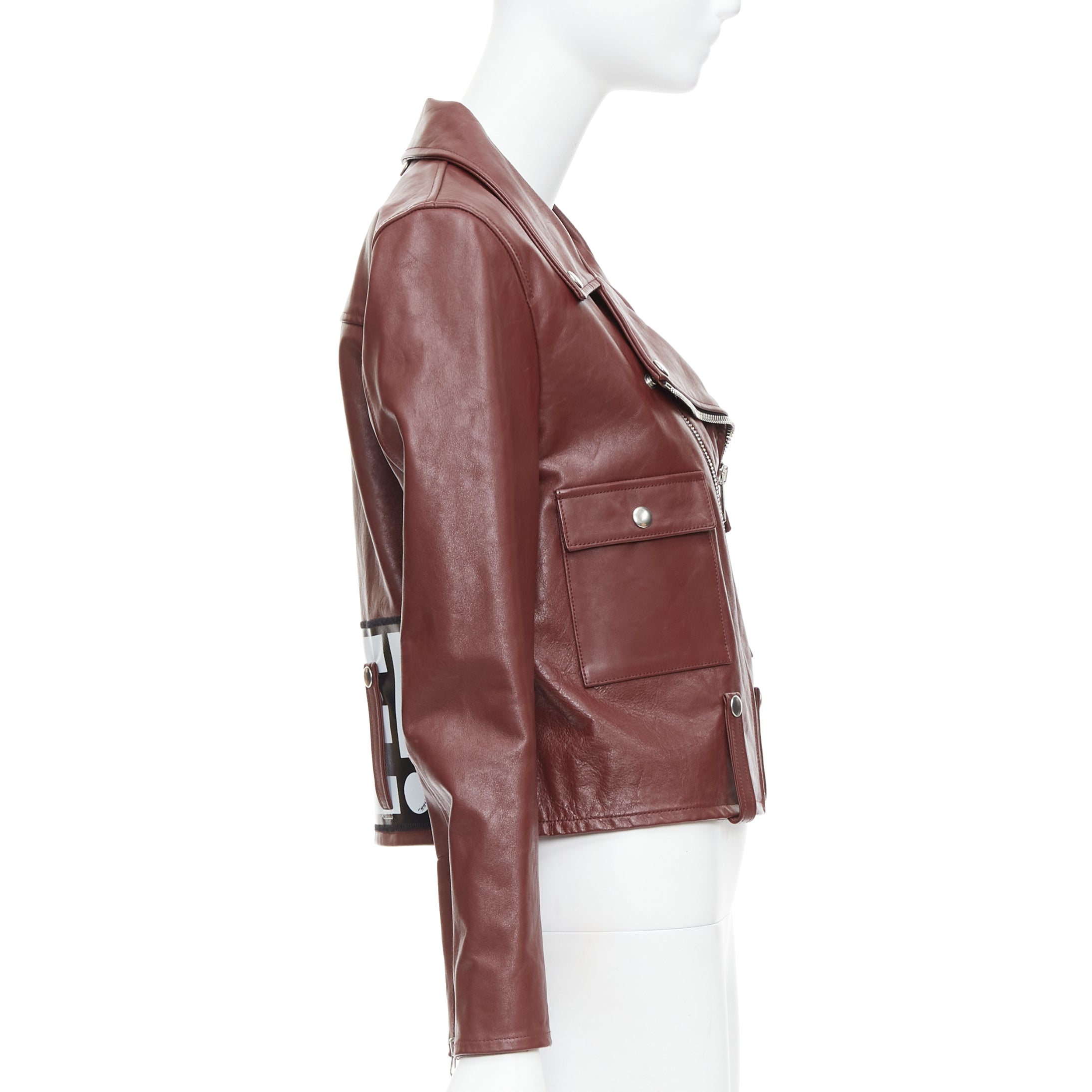 Golden Goose Burgundy Biker Jacket - Side view