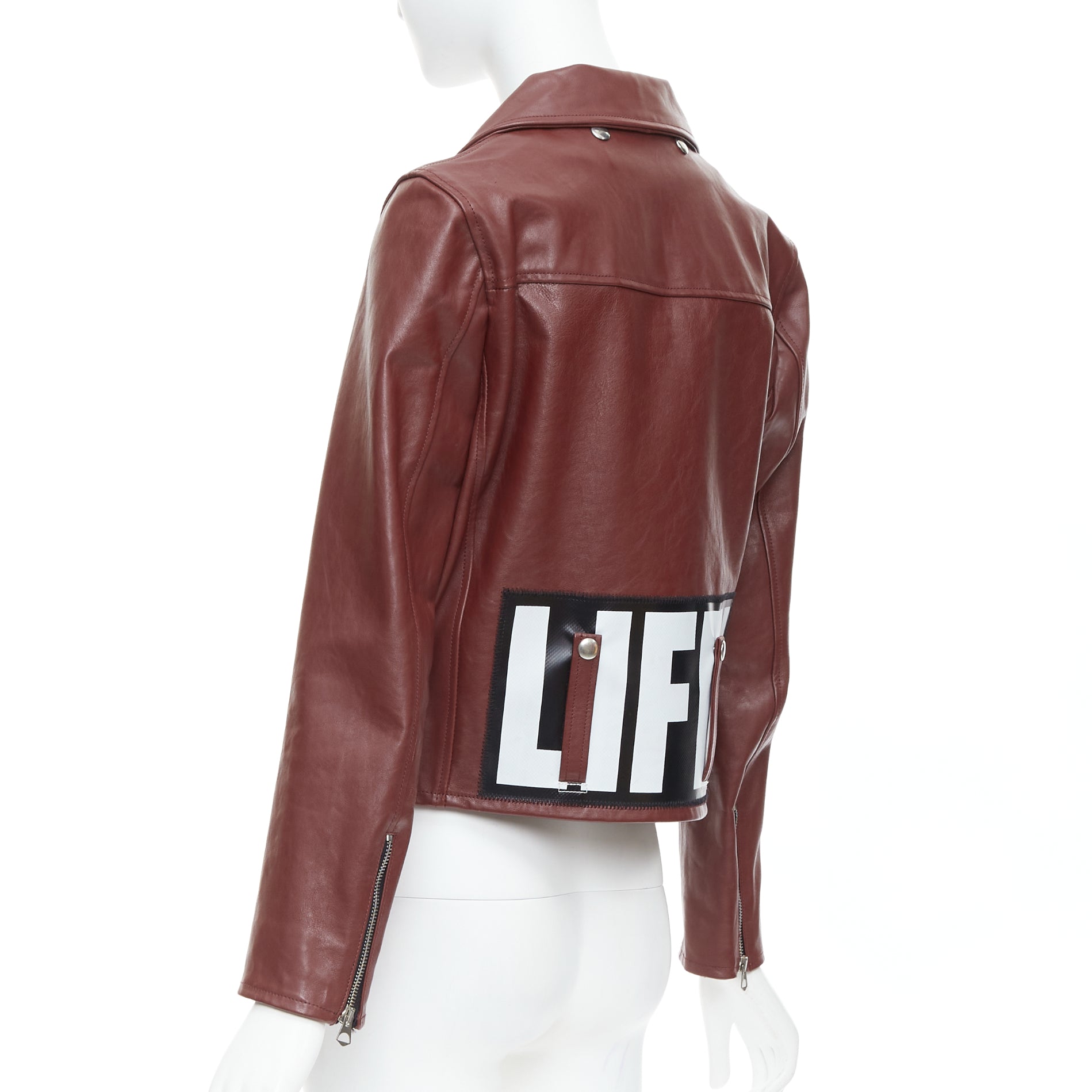 Golden Goose Burgundy Biker Jacket - Detail 1