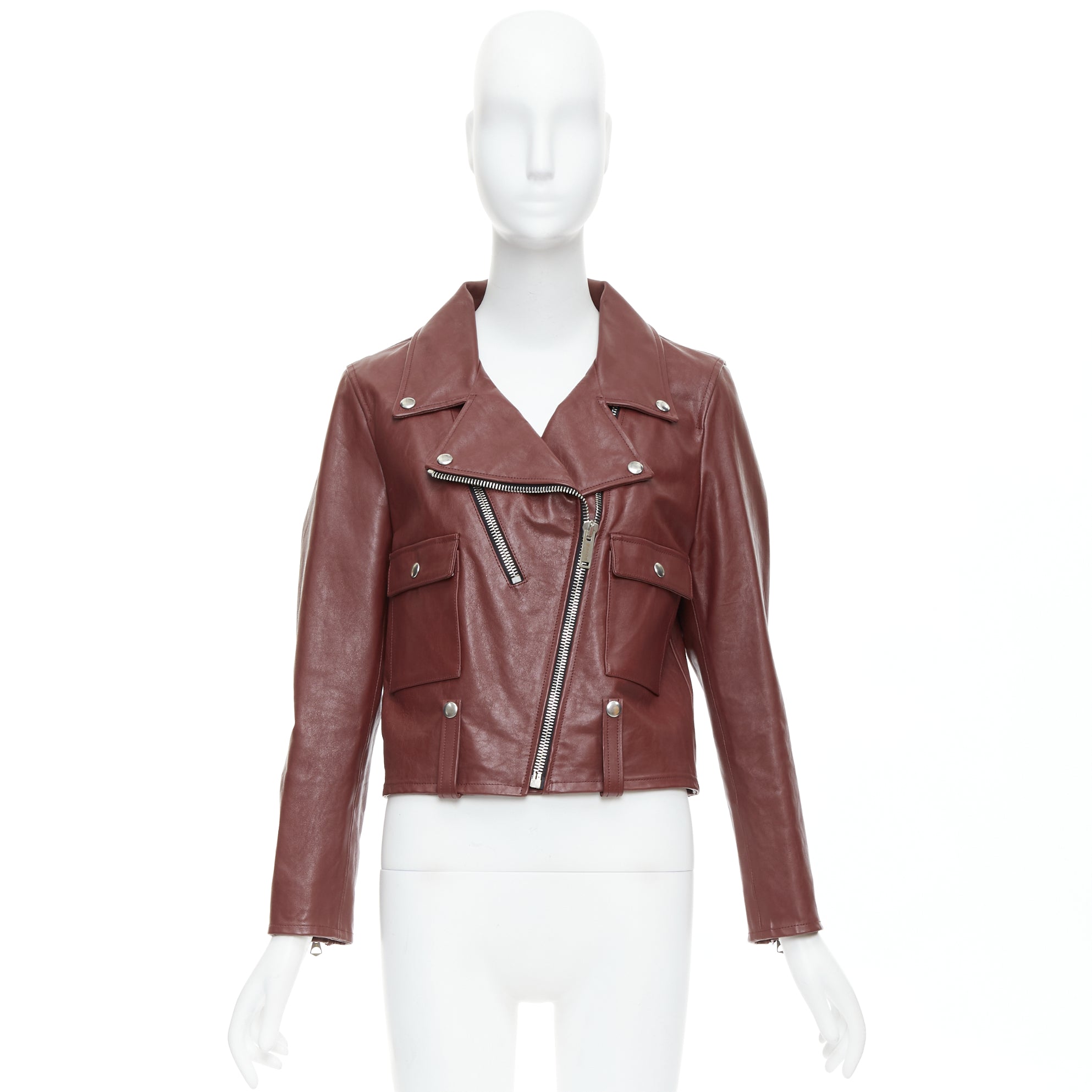 Golden Goose Burgundy Biker Jacket - Image 12