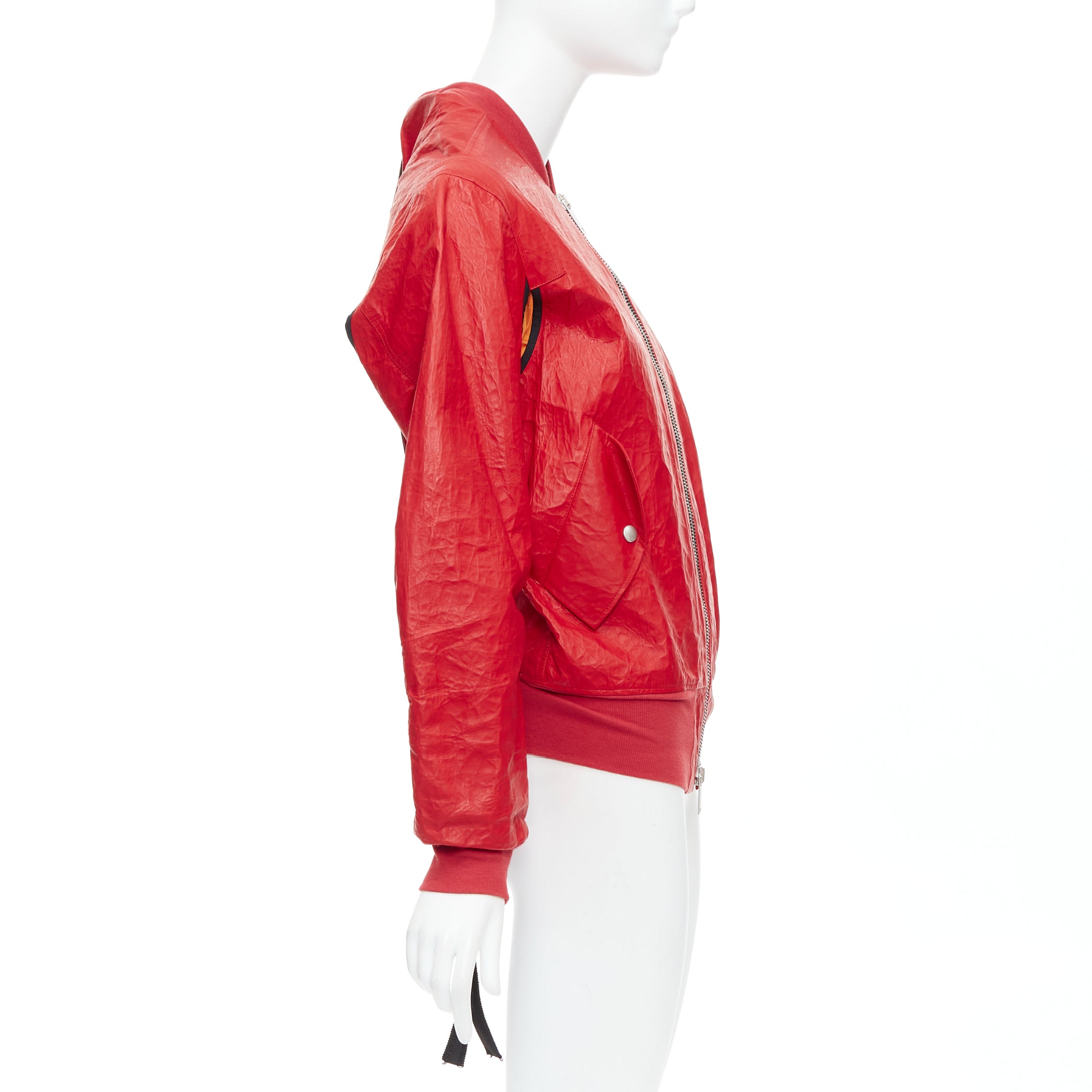 Unravel Project Orange Bomber Jacket - Side view
