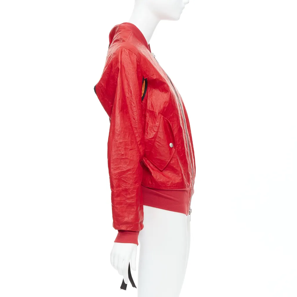 Unravel Project Orange Bomber Jacket Red Leather Never worn - Box View