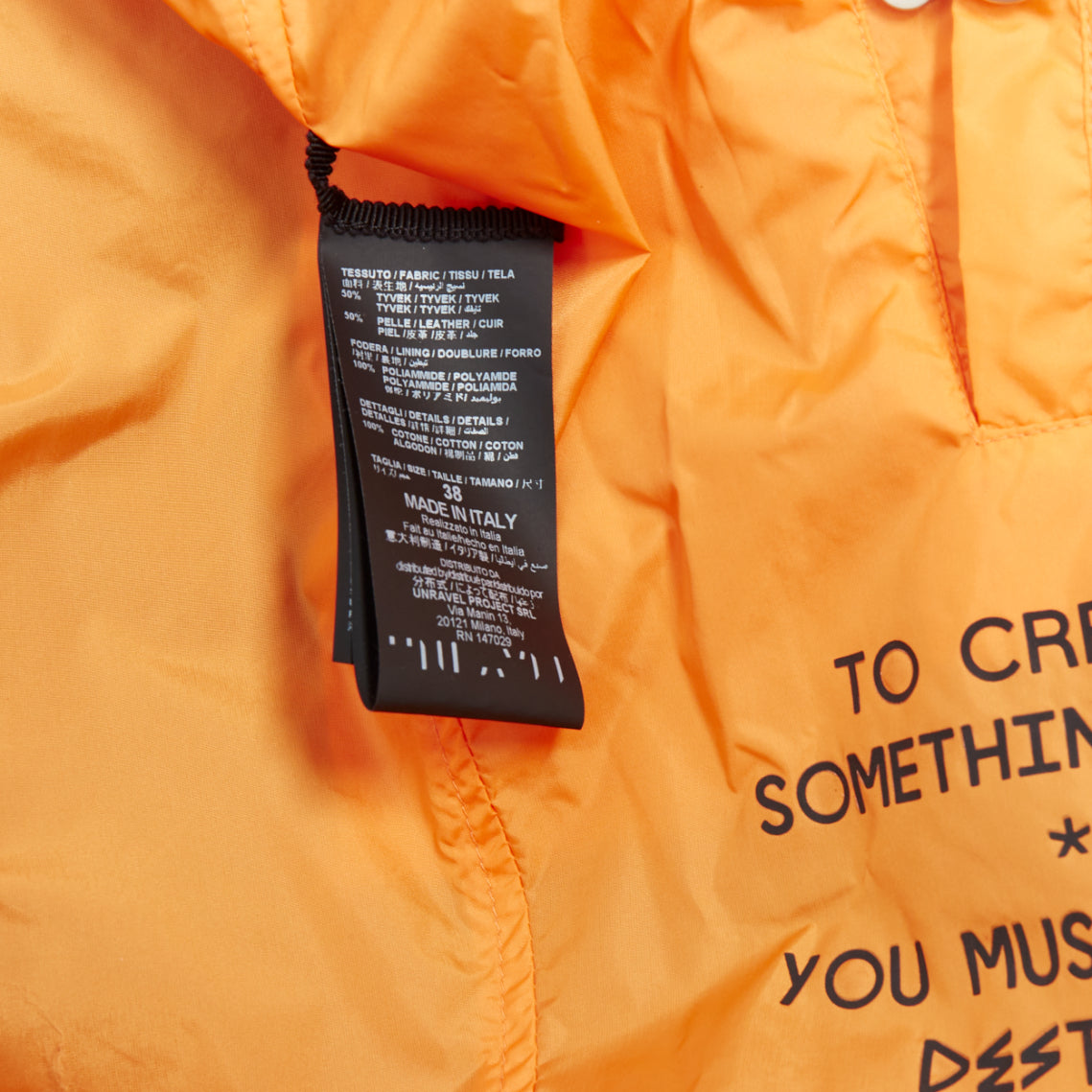 Unravel Project Orange Bomber Jacket - Image 11