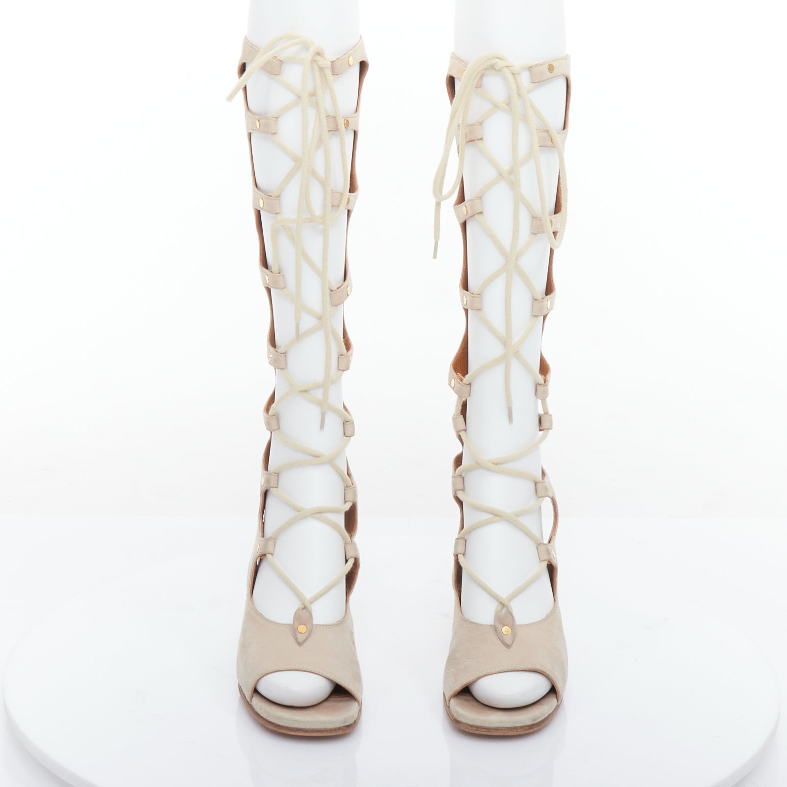 Chloe Suede Gladiator Wedges - Back view