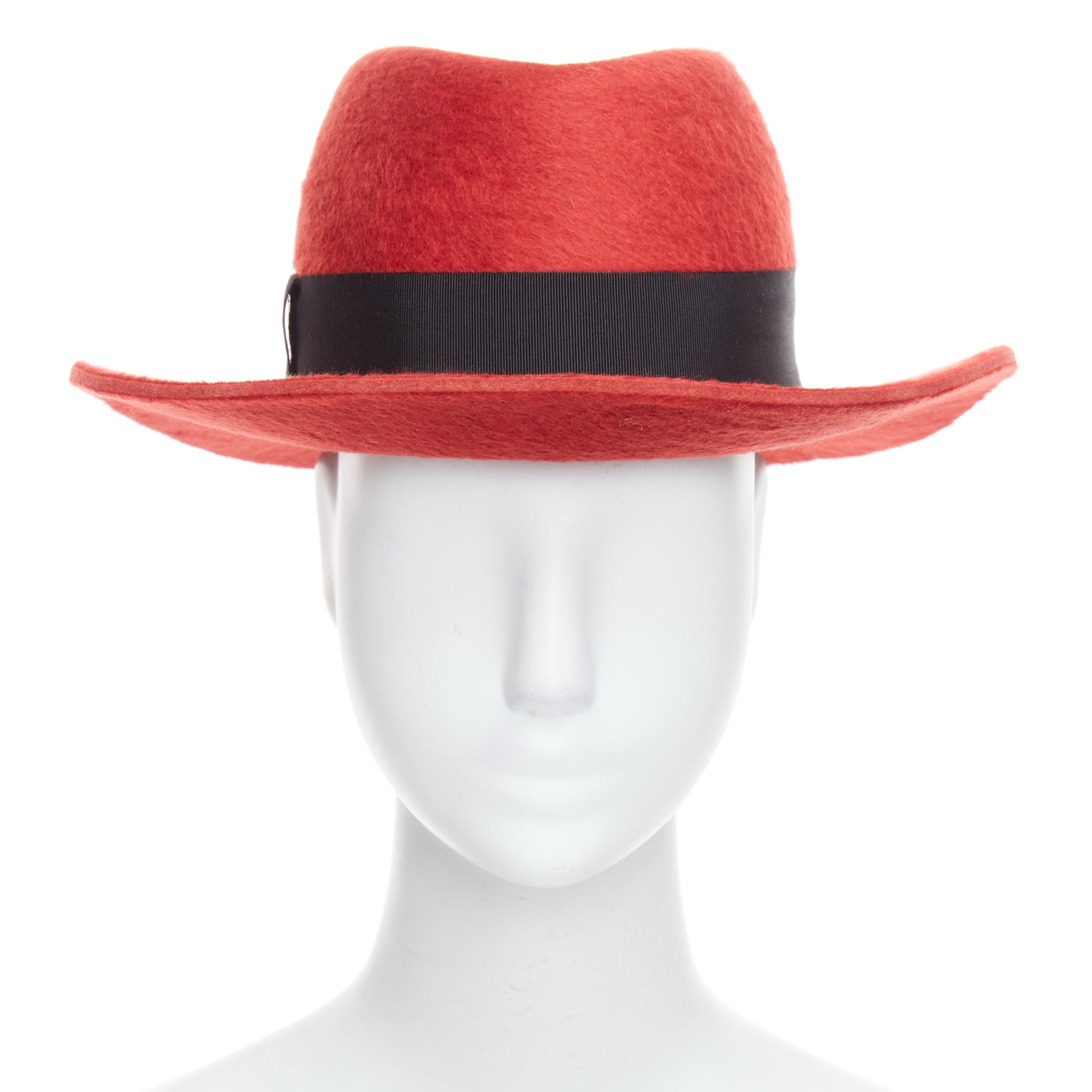 Saint Laurent Red Felt Fedora