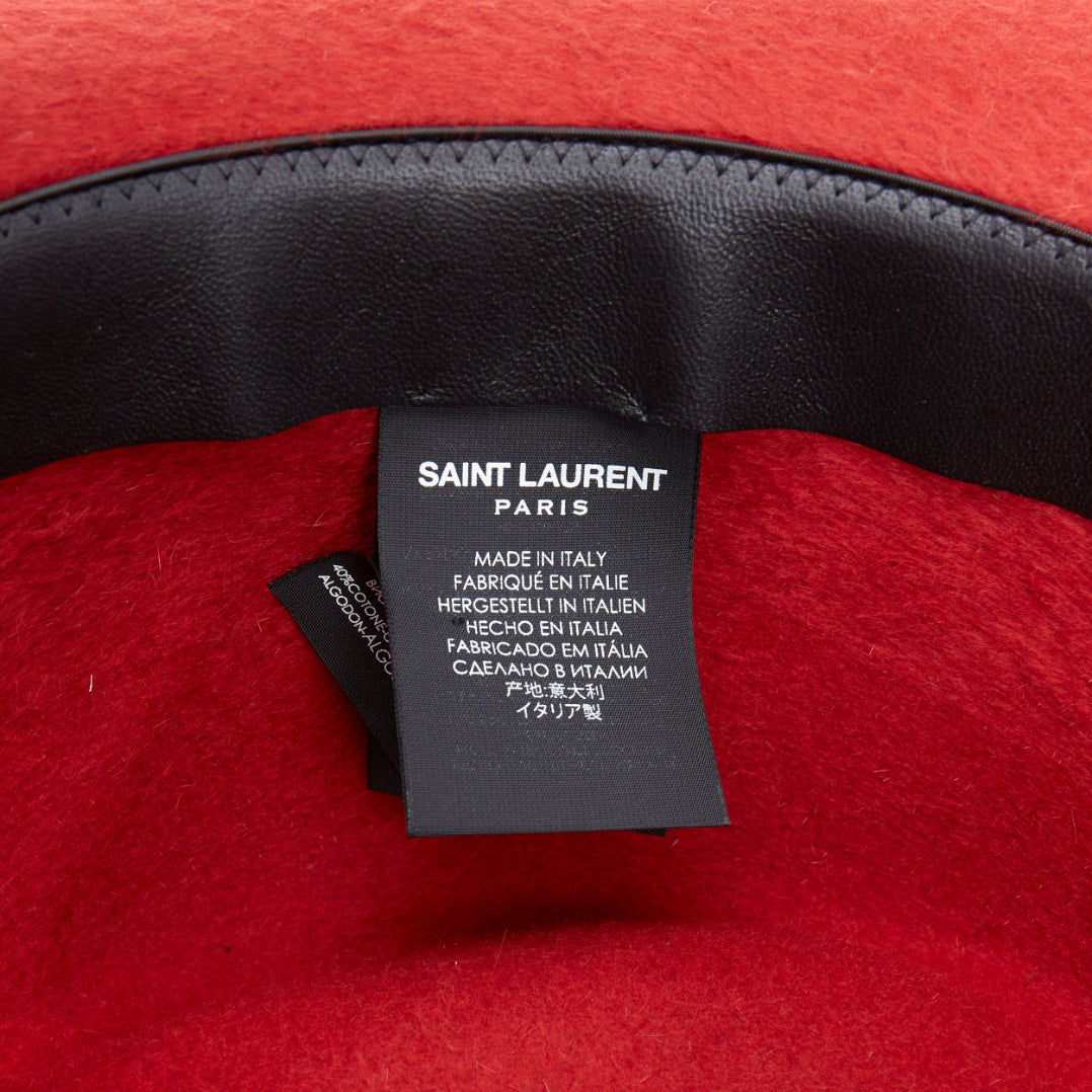 Saint Laurent Red Felt Fedora - Image 10