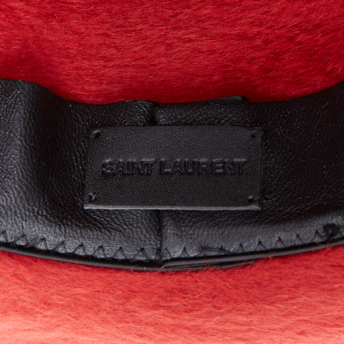 Saint Laurent Red Felt Fedora - Image 11