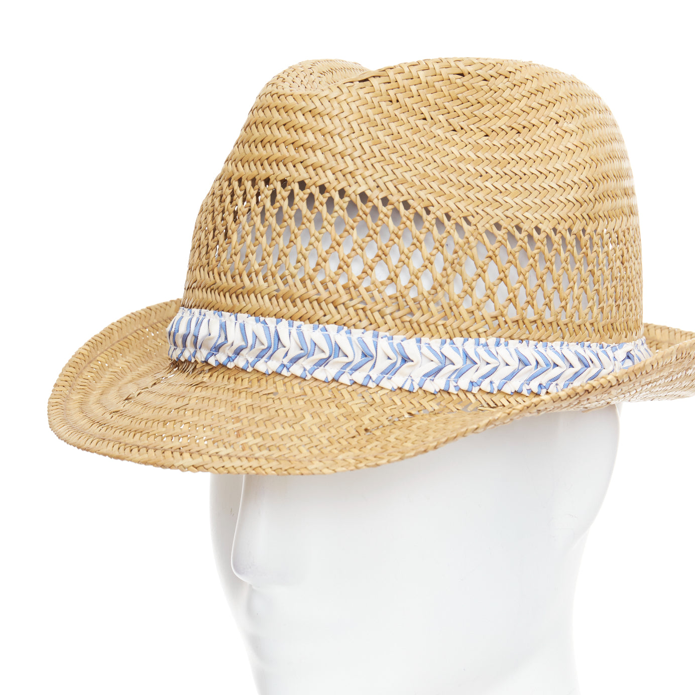 Comme Des Garcons Straw Ribbon Fedora - Back view