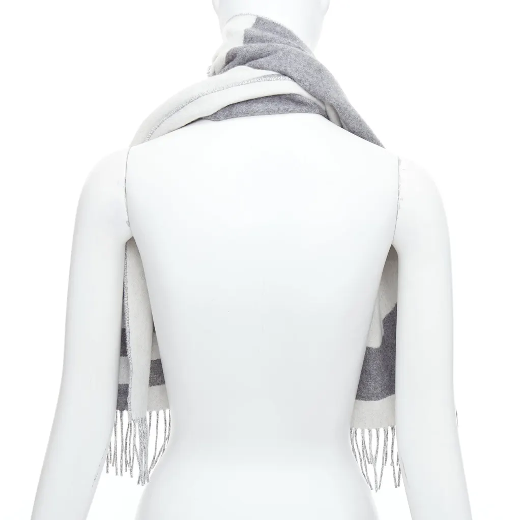 Hermès Horse Head Scarf Grey Cashmere Never worn - Box View