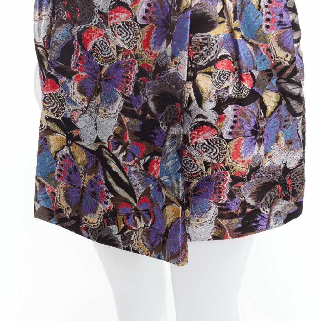 Valentino Butterfly Jacquard Skirt MultiColor Silk Very good - Back View
