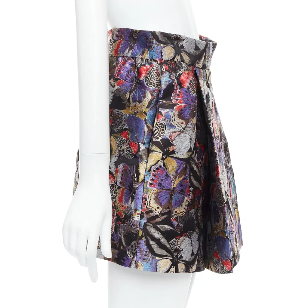 Valentino Butterfly Jacquard Skirt MultiColor Silk Very good - Model View