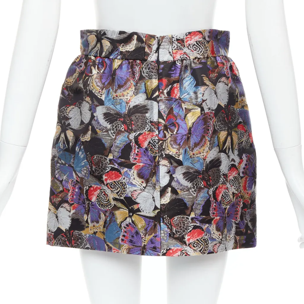 Valentino Butterfly Jacquard Skirt MultiColor Silk Very good - Box View