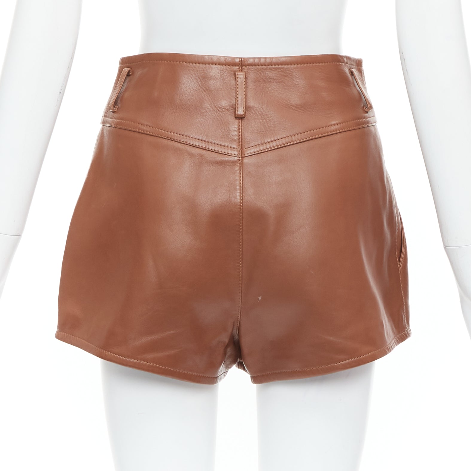 Saint Laurent Cream Bermuda Shorts - Side view
