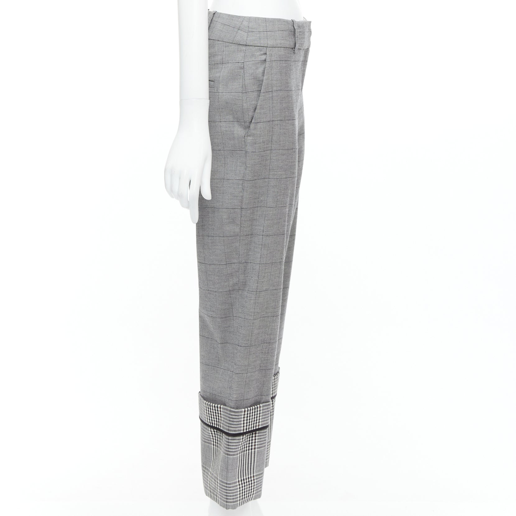 Monse Checkered Hem Pants - 4
