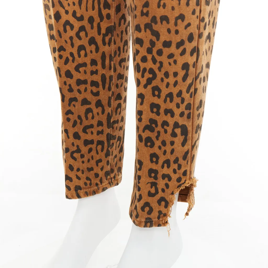Saint Laurent Animal Print Jeans Brown Cotton Good - Back View