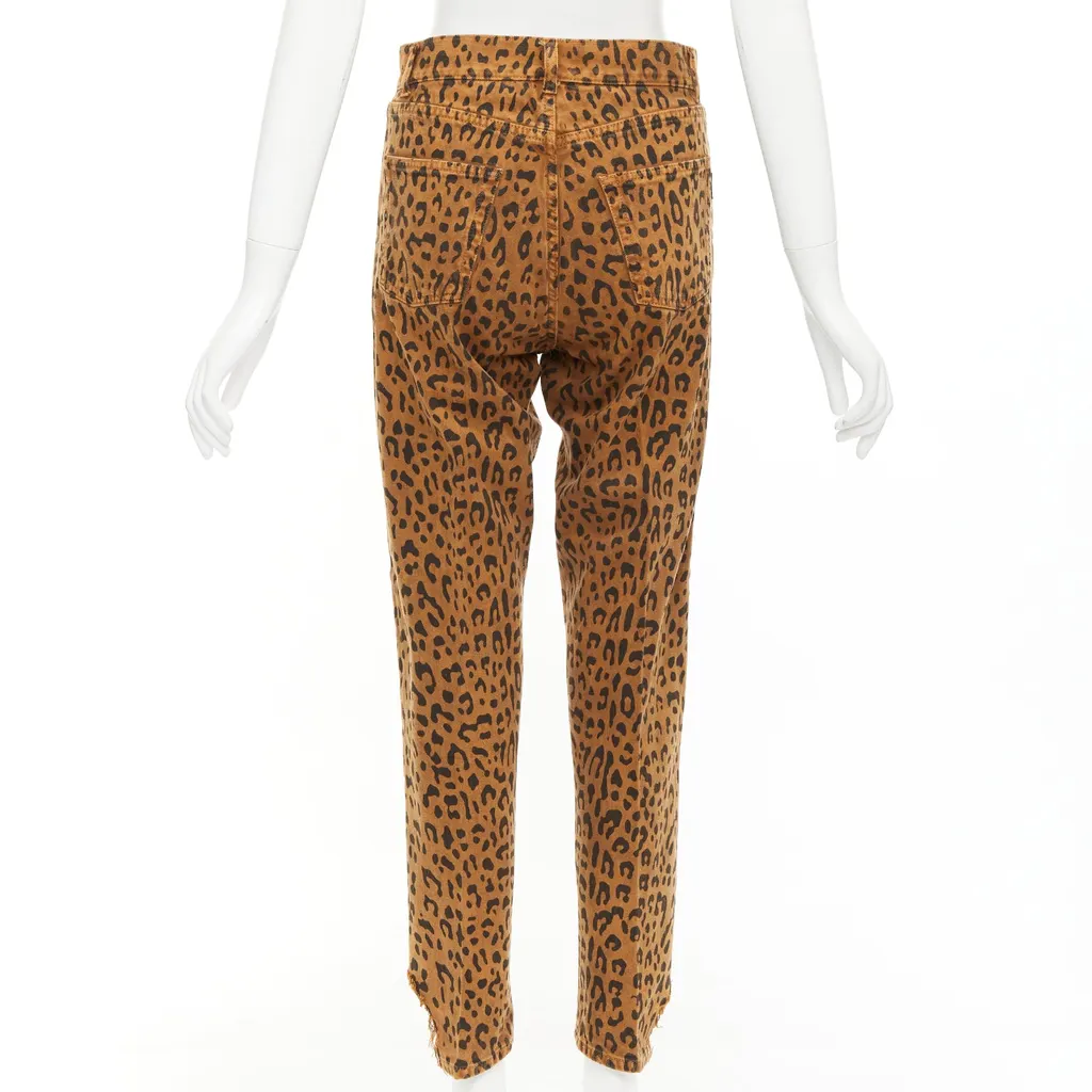 Saint Laurent Animal Print Jeans Brown Cotton Good - Box View