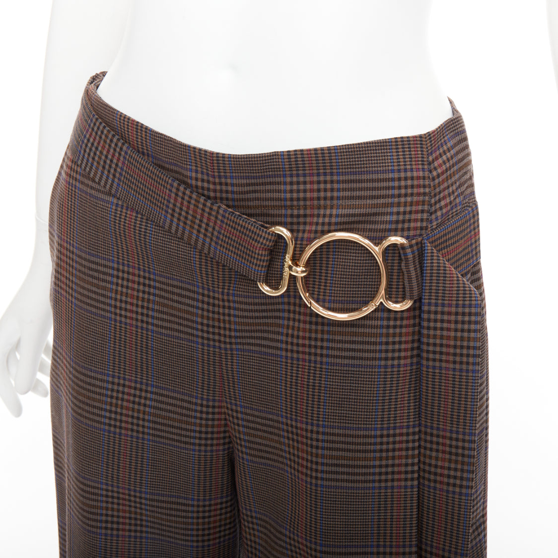 Monse Checkered Wide Pants - Back view