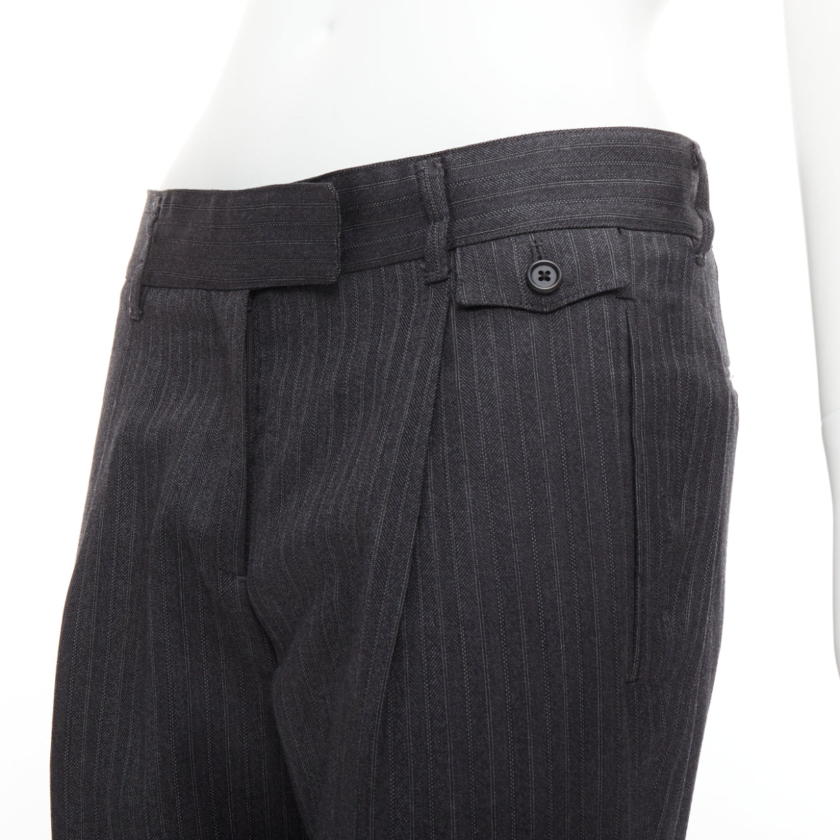 Prada Pinstripe Cuffed Pants - Back view