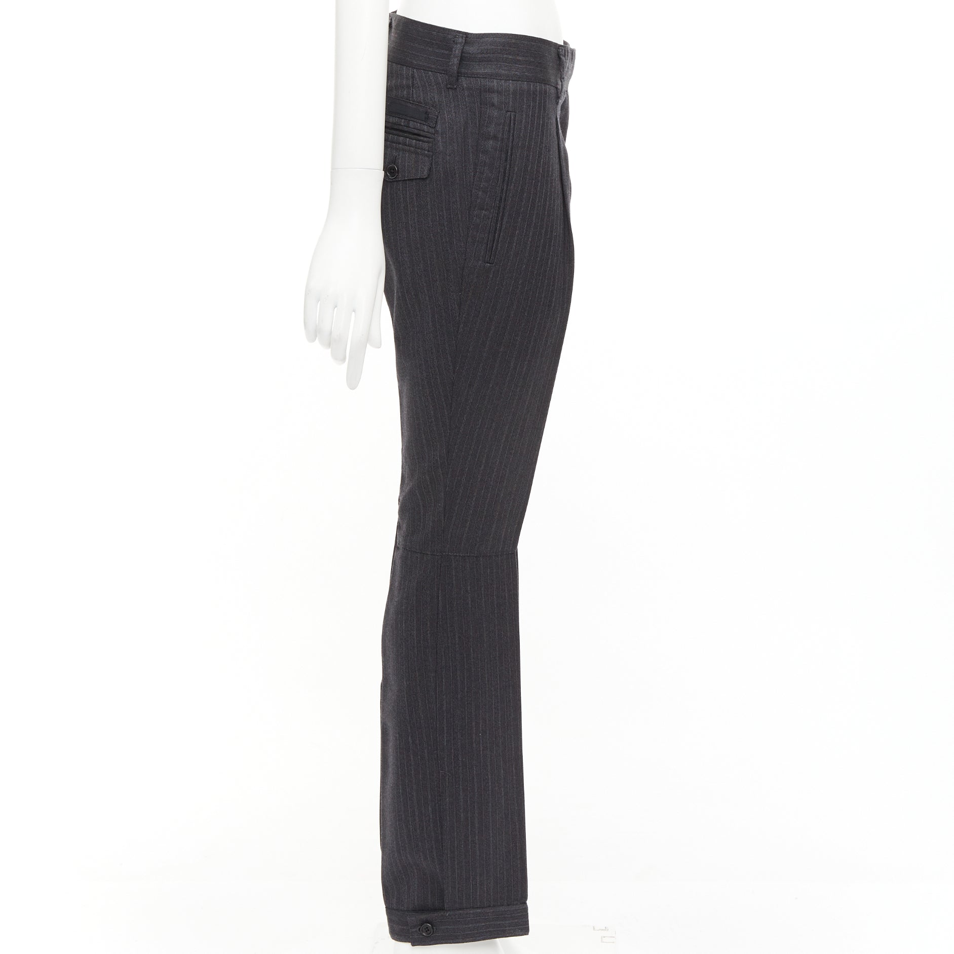 Prada Pinstripe Cuffed Pants - 4