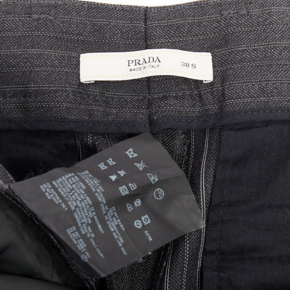 Prada Pinstripe Cuffed Pants - Image 10