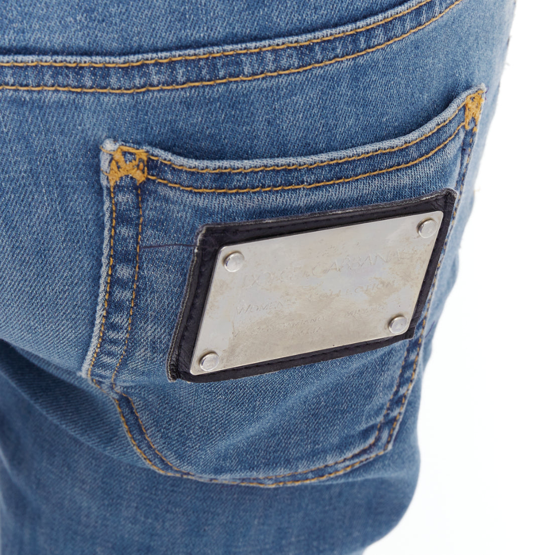 Dolce & Gabbana Silver Flared Jeans - Back view