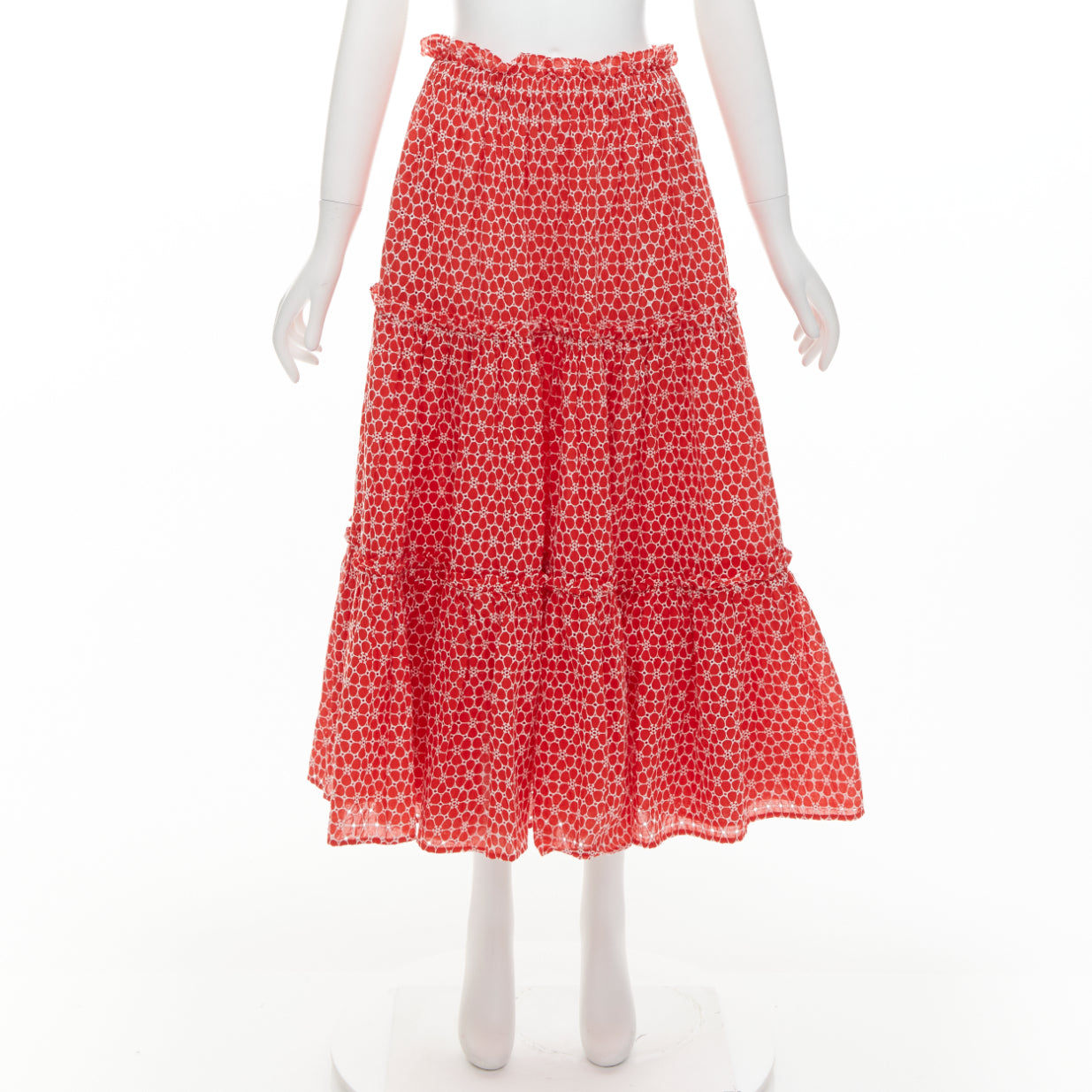 Lisa Marie Fernandez Eyelet Tiered Skirt - Image 11