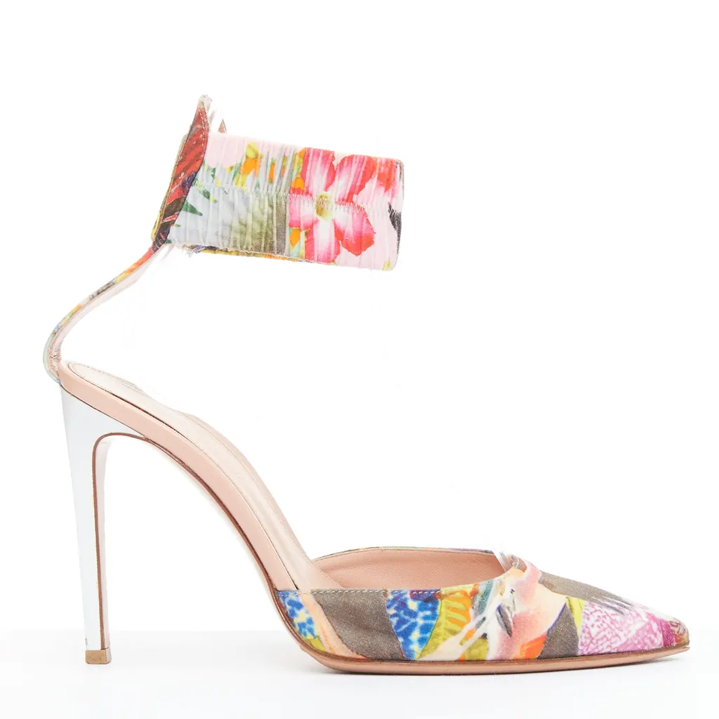 Gianvito Rossi Floral Cuff Pumps MultiColor Good - Front View