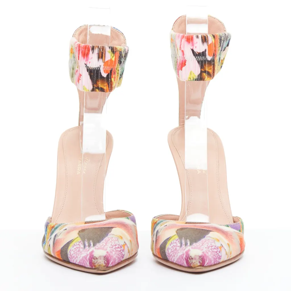 Gianvito Rossi Floral Cuff Pumps MultiColor Good - Inside View