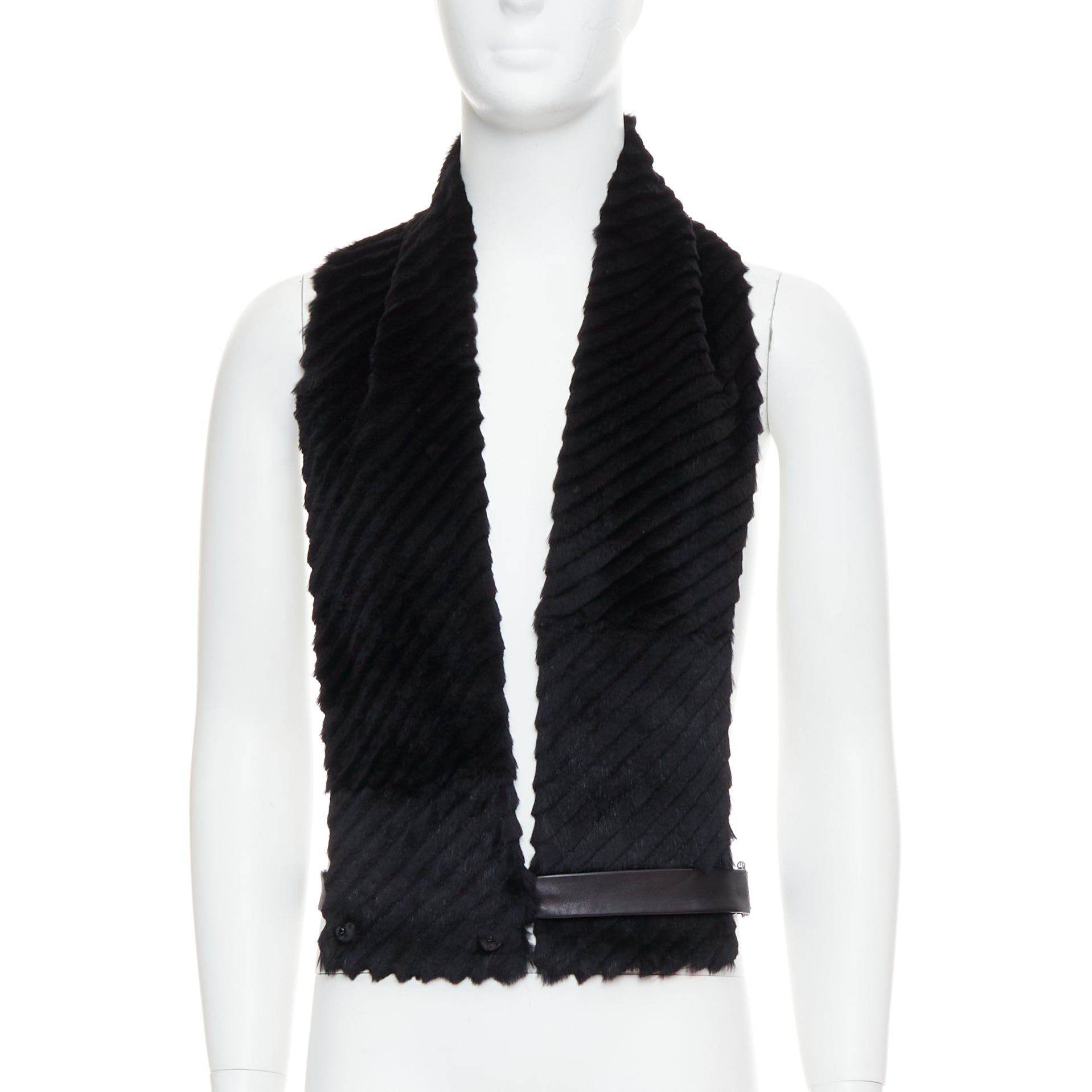 Versace Fur Belt Scarf Vest