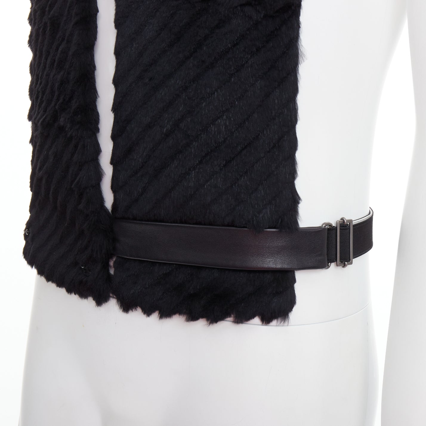 Versace Fur Belt Scarf Vest - Back view