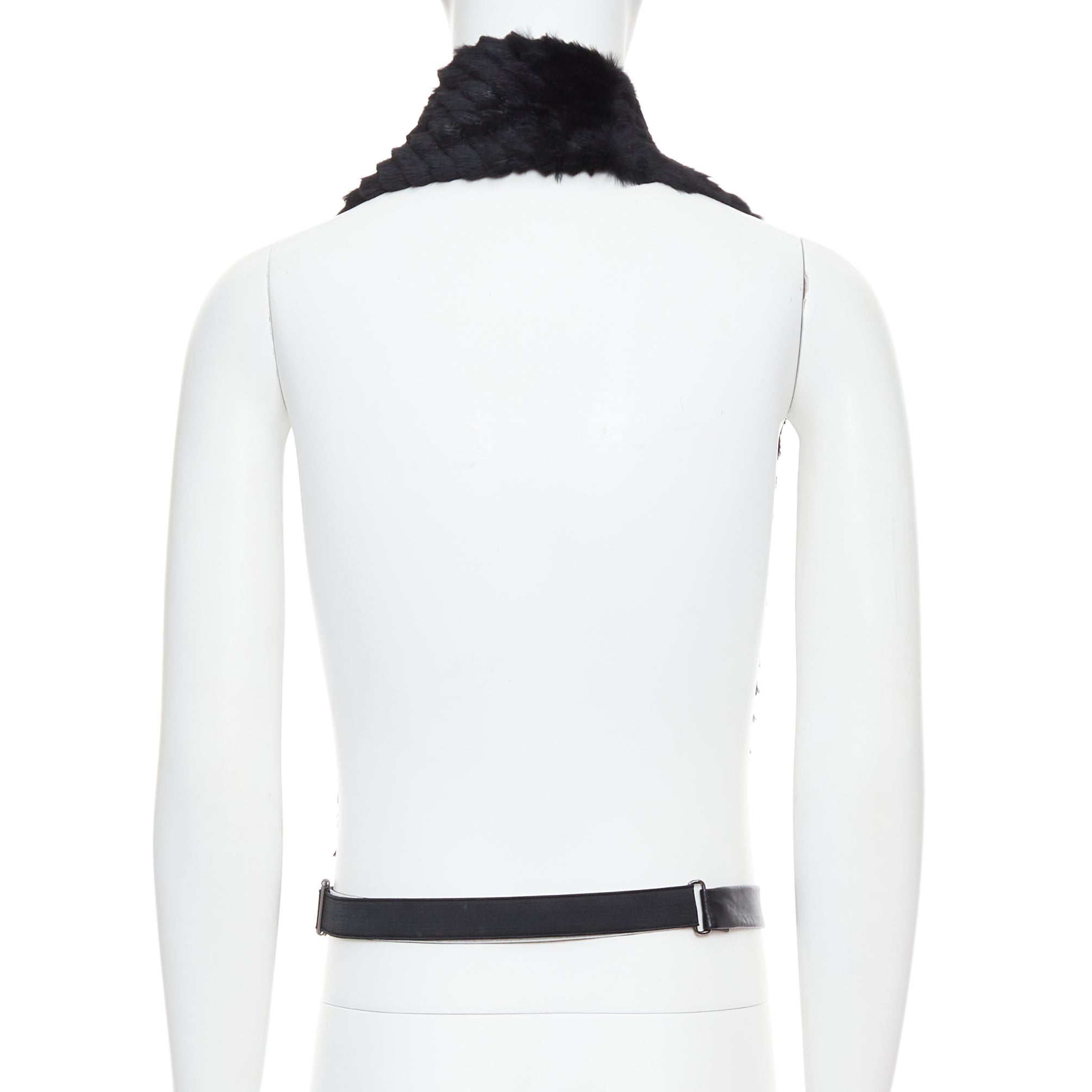 Versace Fur Belt Scarf Vest - Side view