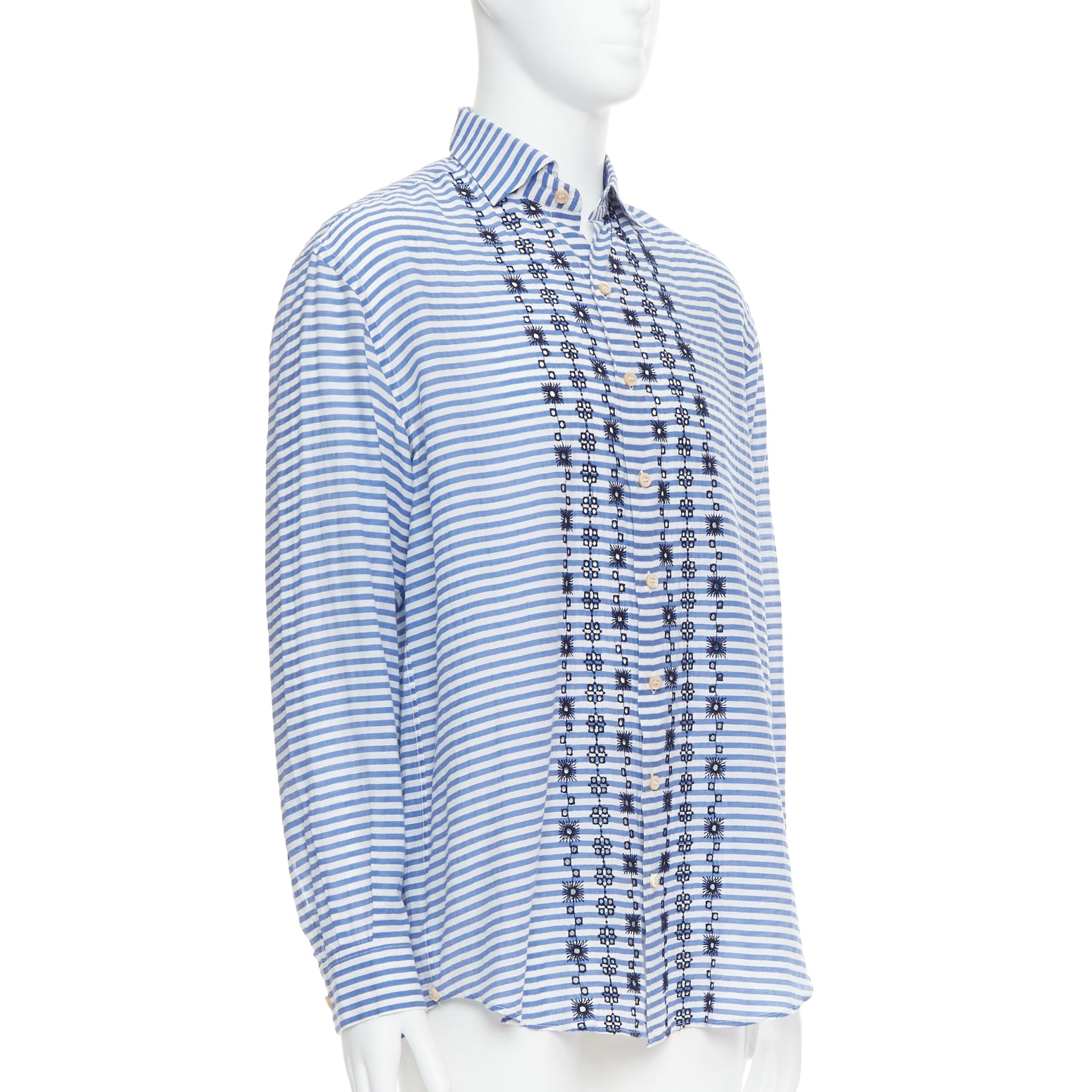 Romeo Gigli Striped Embroidery Shirt - Image 6