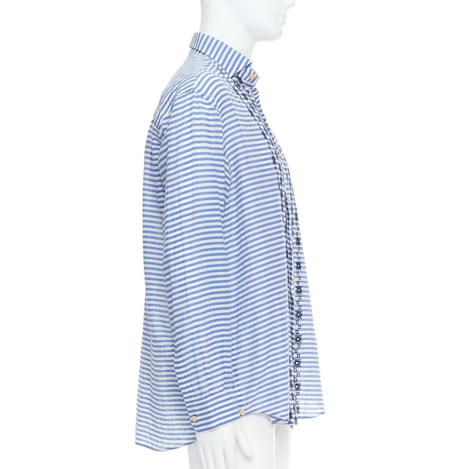 Romeo Gigli Striped Embroidery Shirt - 4