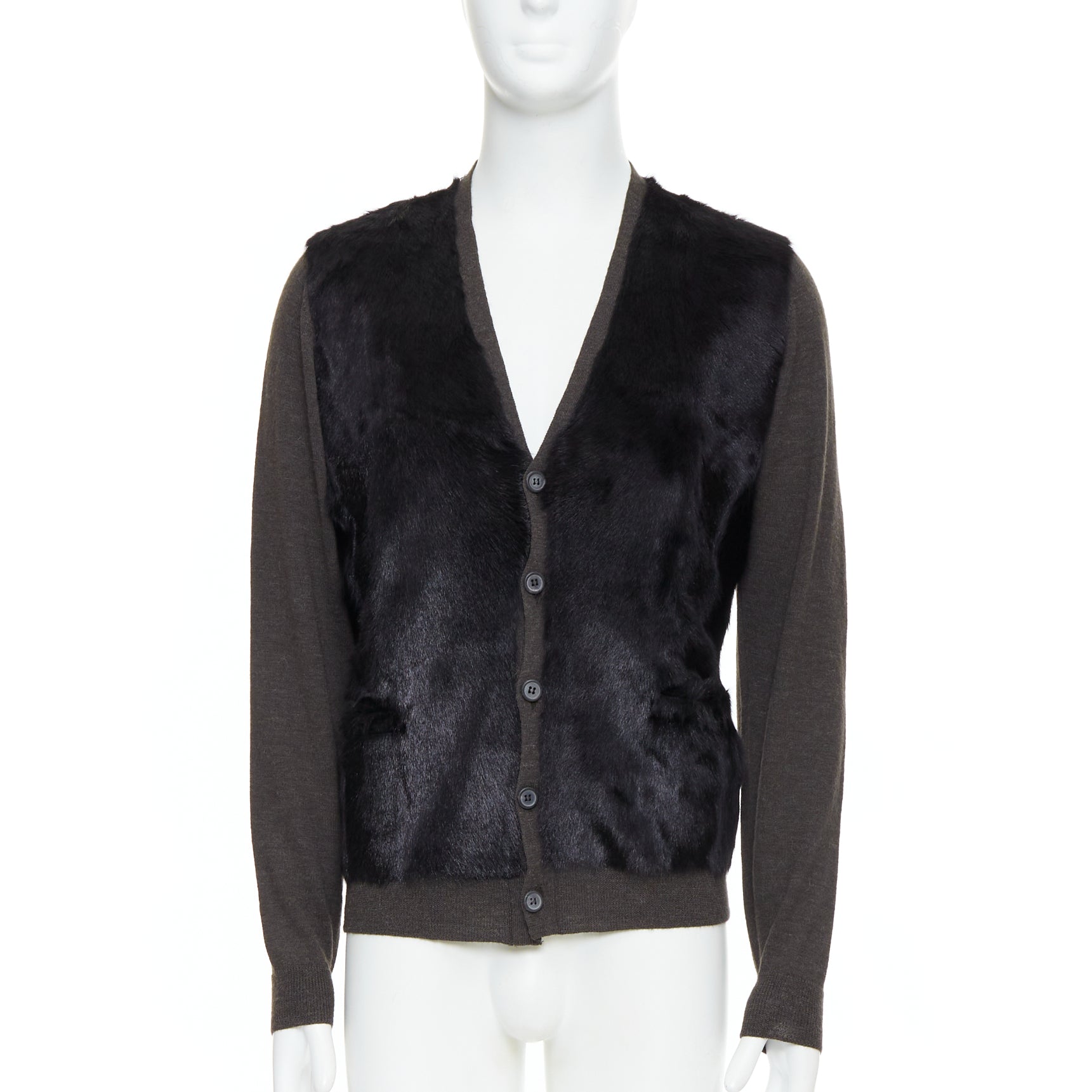 Lanvin Fur Panel Cardigan