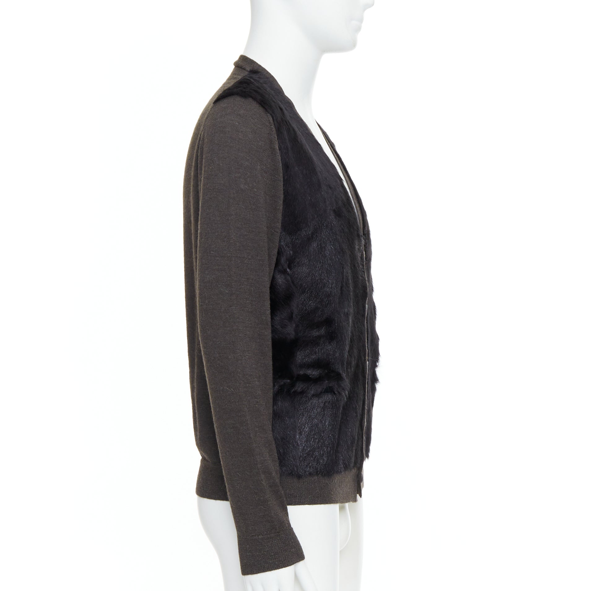 Lanvin Fur Panel Cardigan - Side view
