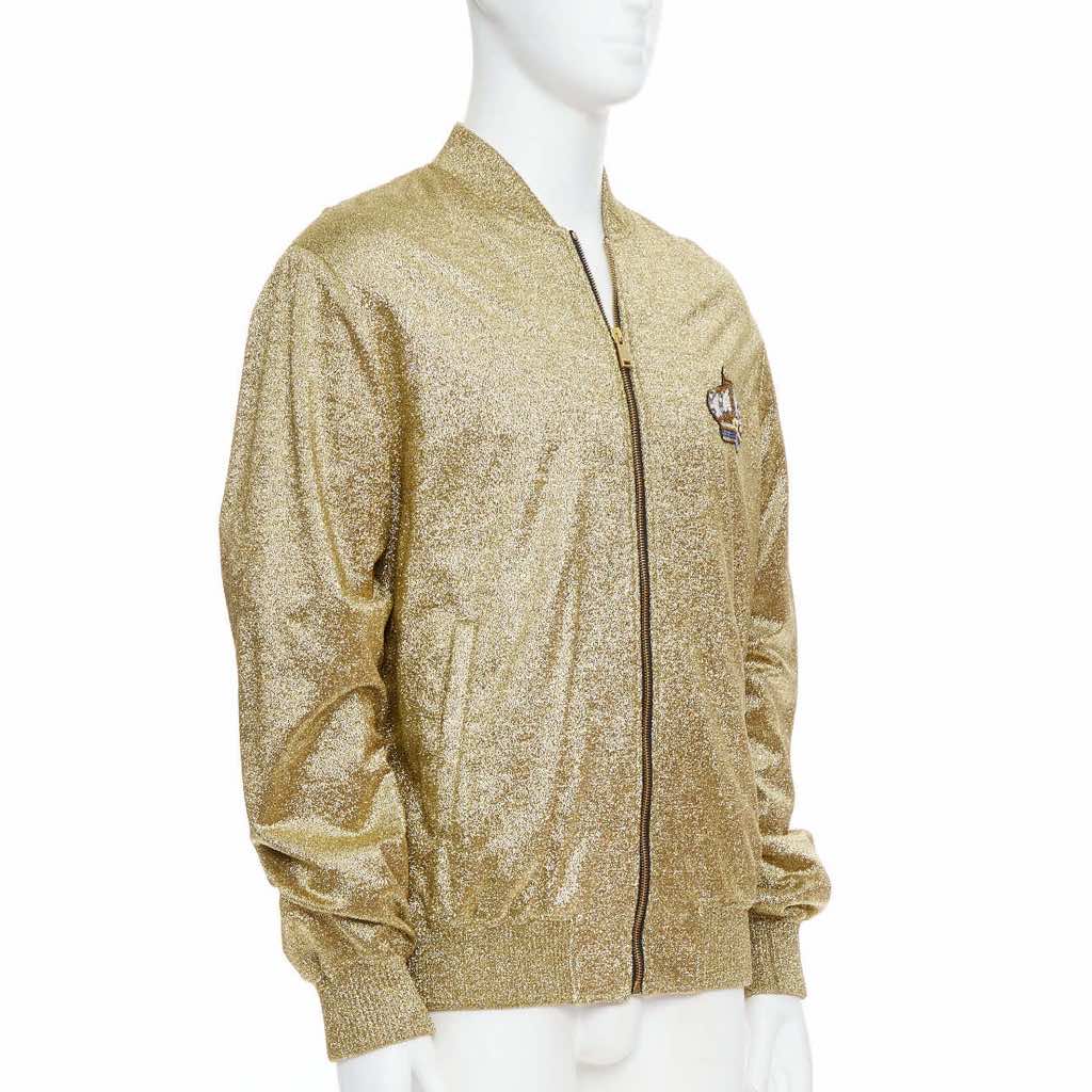 Versace Gold Crystal Bomber Jacket - 4